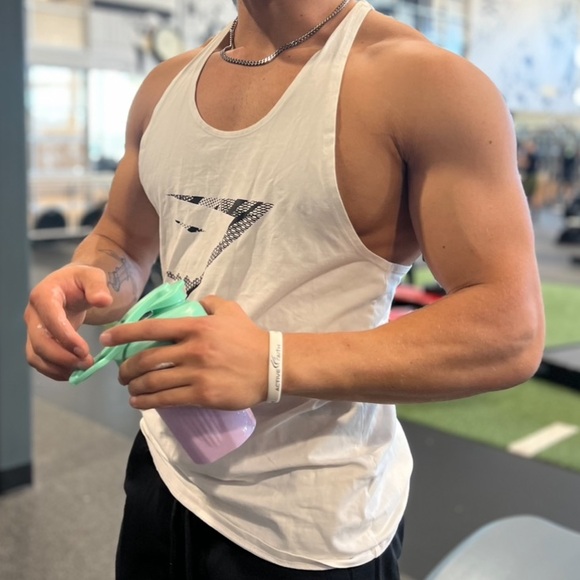 GYMSHARK MEN TANK TOP STRINGER VEST WEIGHT LIFTING BODYBUILDER BODYBUILDING JOCK - Picture 16 of 16